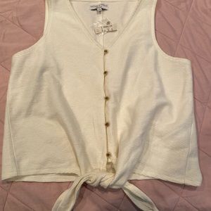 Sleeveless button down Madewell top